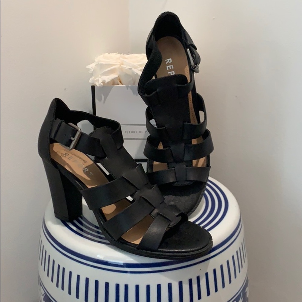 Black Strappy Sandal Heels